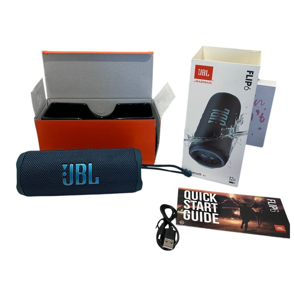 JBL Flip 6 Portable Waterproof Speaker-Blue New